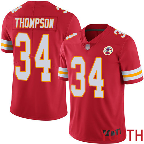 Youth Kansas City Chiefs 34 Thompson Darwin Red Team Color Vapor Untouchable Limited Player Football Nike NFL Jersey